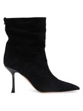 NIB BOSS Vivian Suede Ankle Boot in Black, Size 8